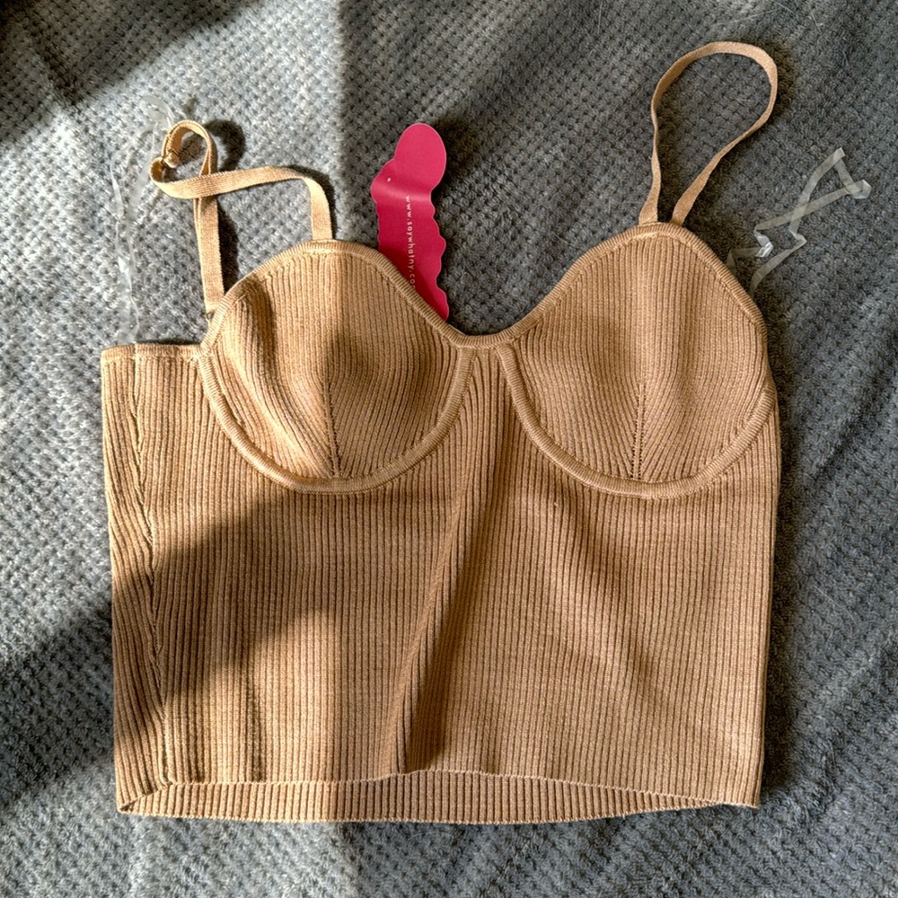 Knit bustier crop top